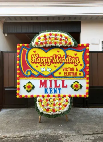 Papan Bunga Pernikahan coblong